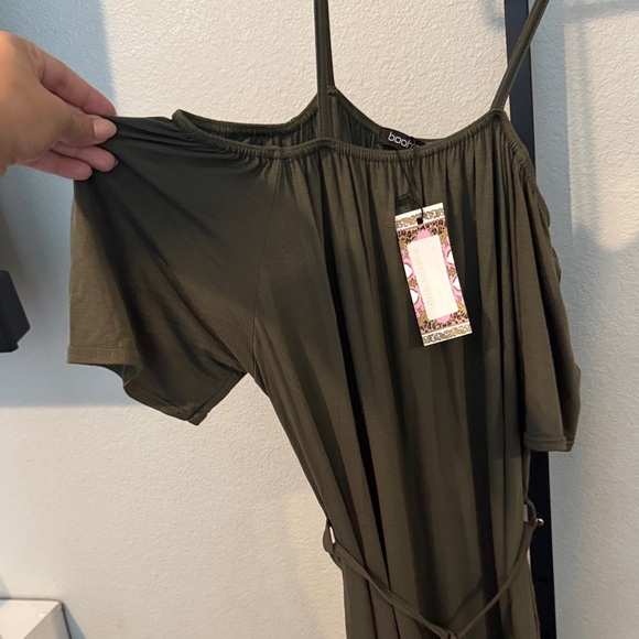 Boohoo Plus Olive Green Maxi Dress Size 16 - Picture 3 of 6